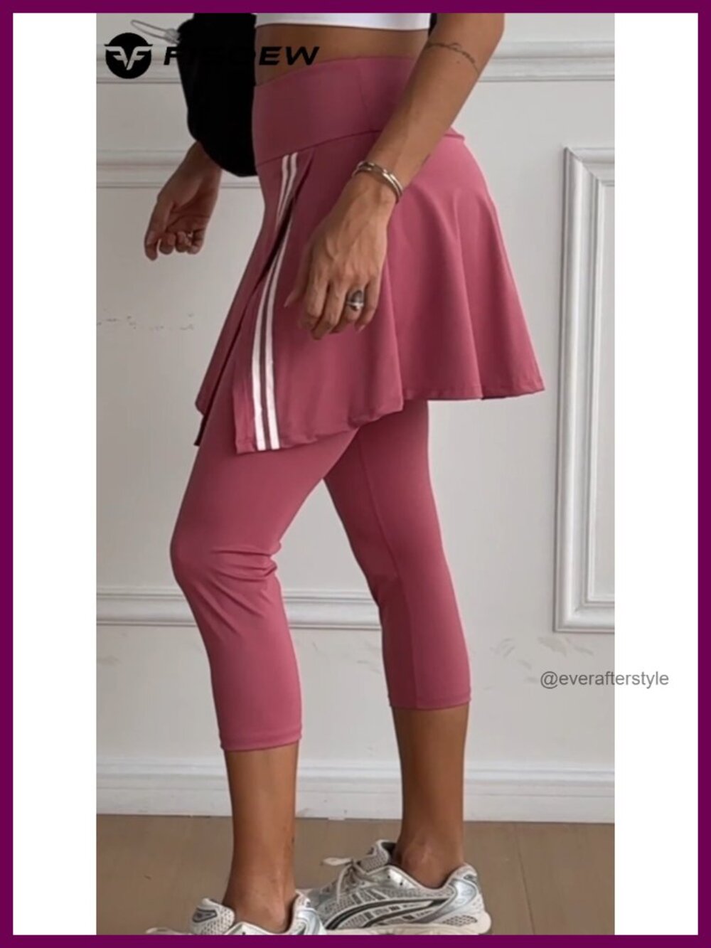 Women's Tennis Skort with Capri Leggings Pockets Athletic Wrap Golf Pickleball - Picture 5 of 5
